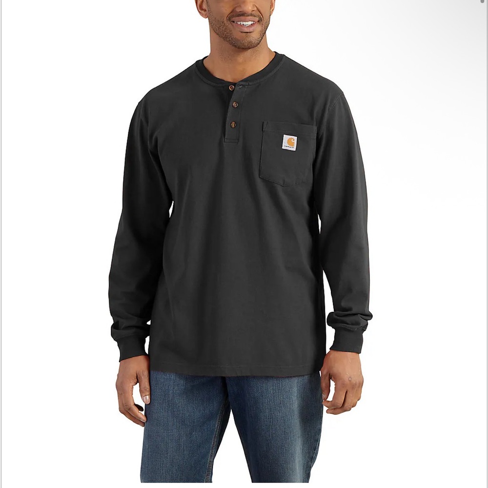 Carhartt Men's Black Long Sleeve Henley